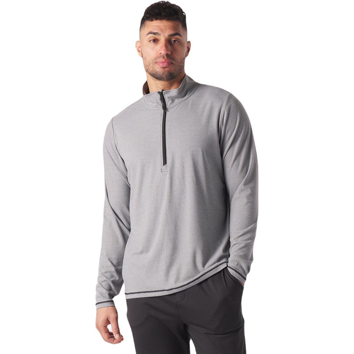 Glyder Men's Stylish Black/White Stripe Tahoe 1/4 Zip - Perfect Employee Gift