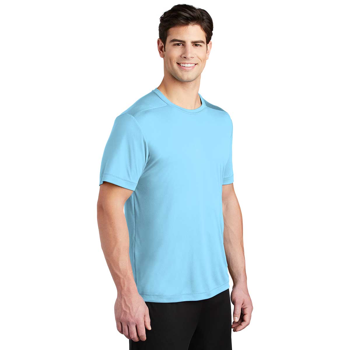 Sport-Tek Men's Stunning Light Blue Posi-UV Pro Tee - A Must-Have for Active Men