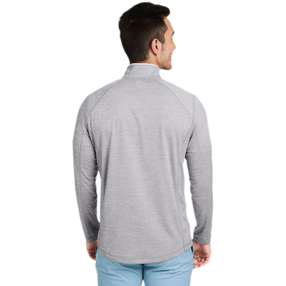 Vineyard Vines Men's Stylish Grey Heather Sankaty Quarter-Zip Pullover