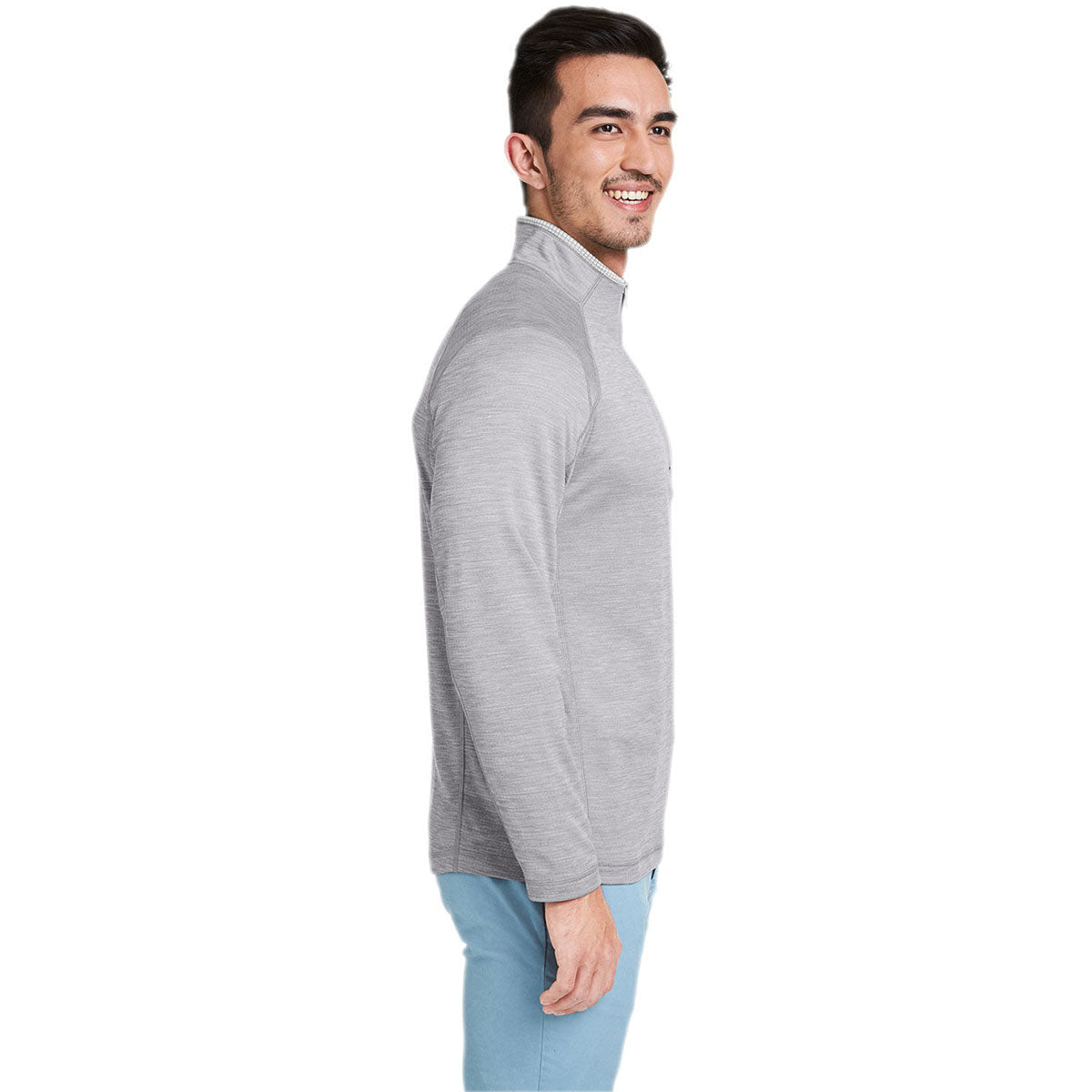 Vineyard Vines Men's Stylish Grey Heather Sankaty Quarter-Zip Pullover