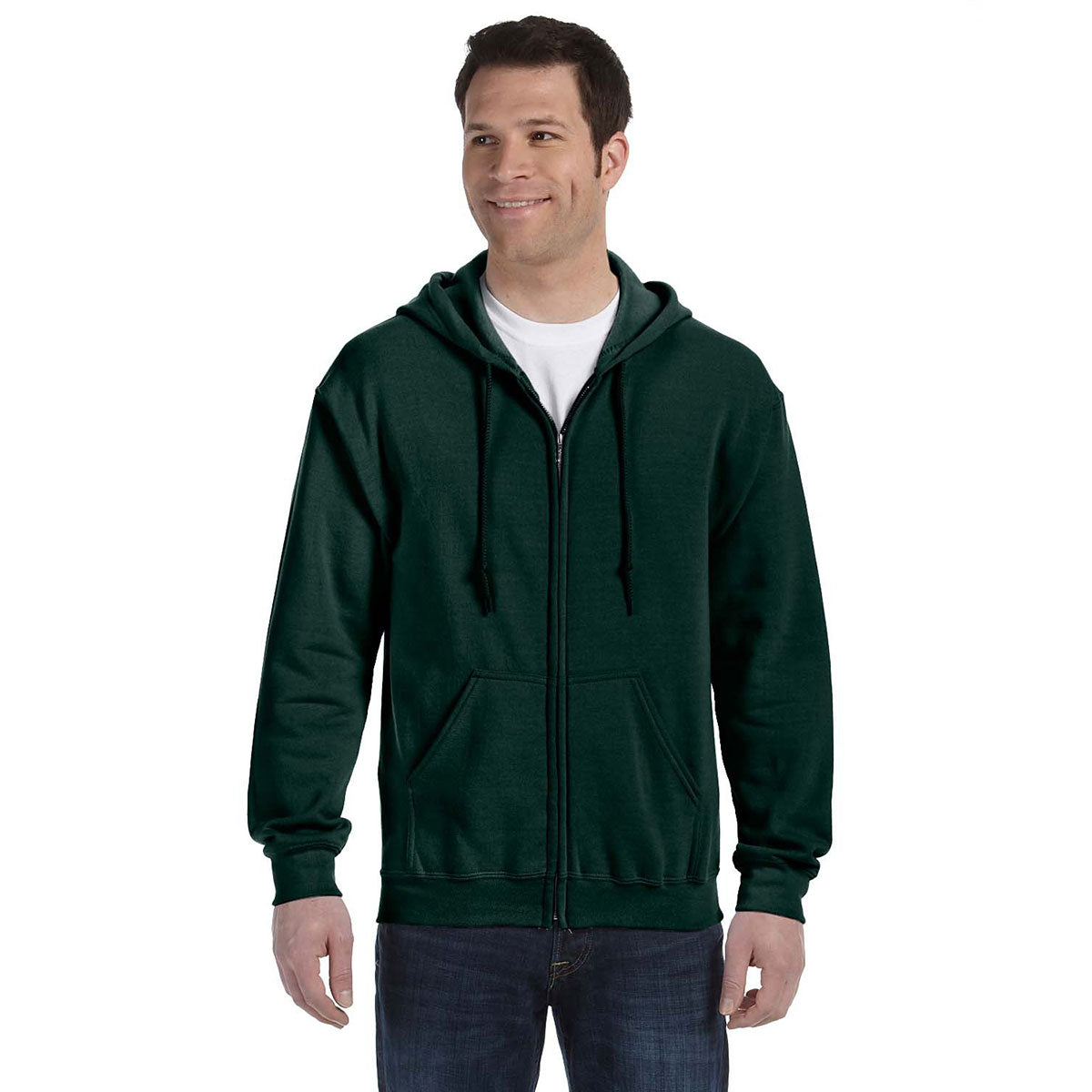 Gildan Unisex Forest Green Heavy Blend 50/50 Full Zip Hoodie - The Ultimate Corporate Apparel
