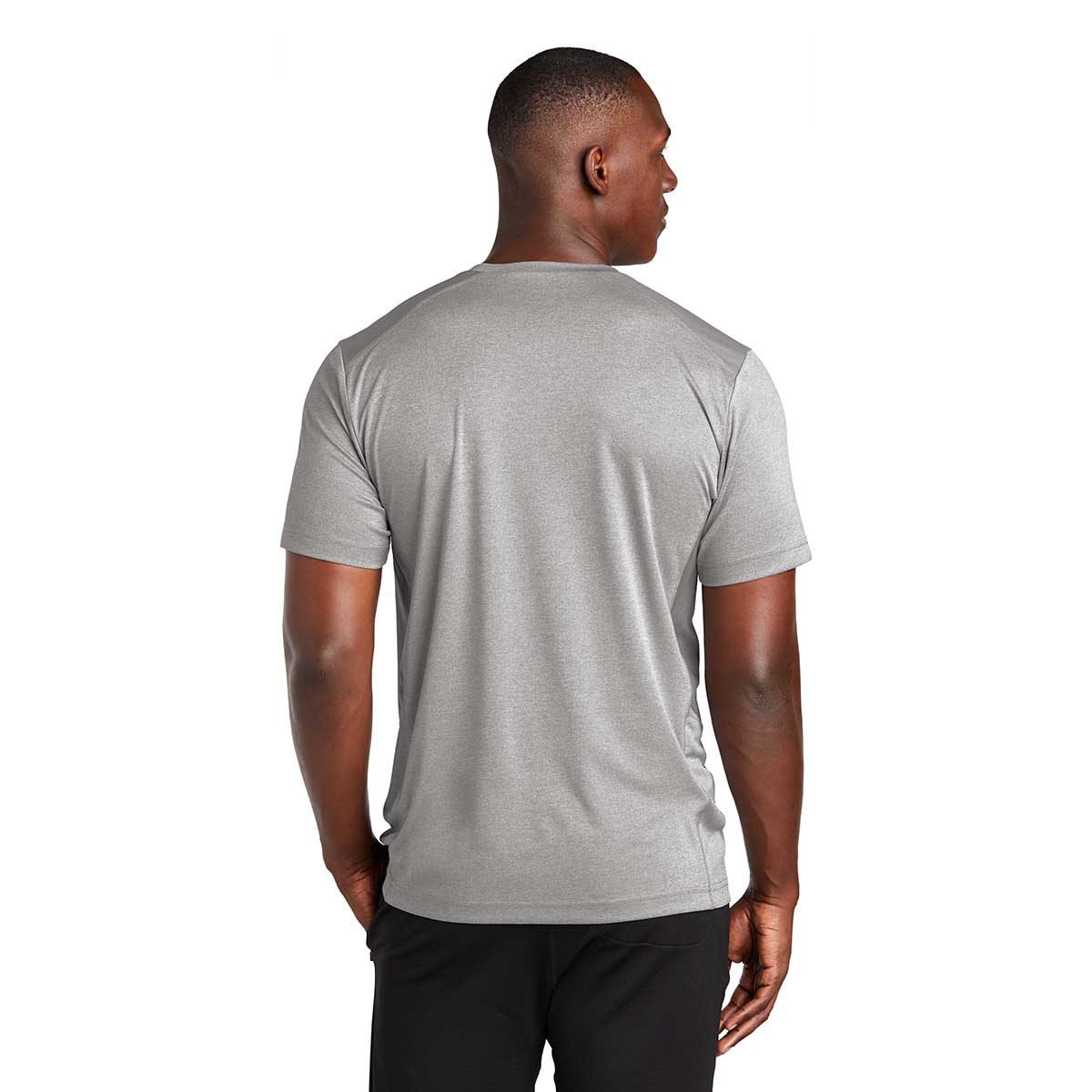 Sport-Tek Men's Light Grey Heather Endeavor Short Sleeve Tee - Stand Out in Style!