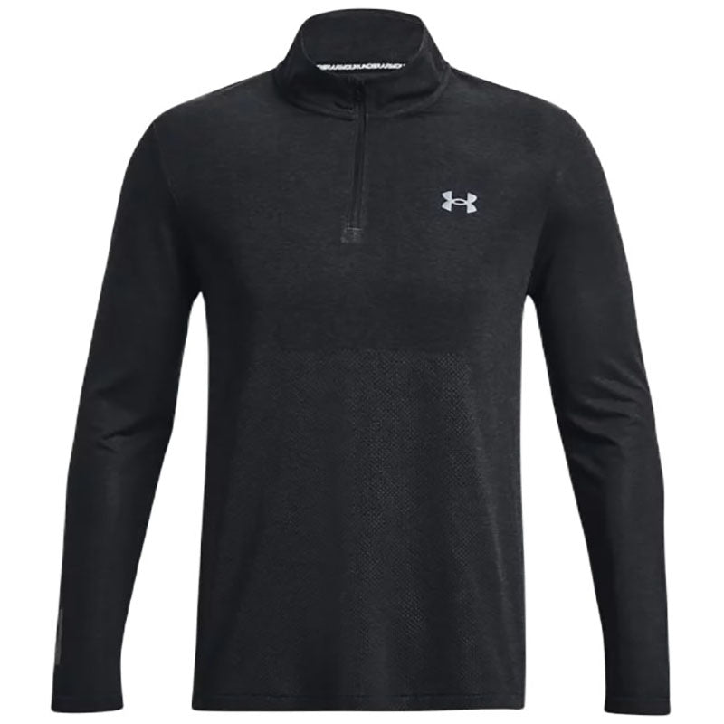 Under Armour Men's Sleek Black/Reflective Seamless Stride Quarter Zip - A Must-Have!