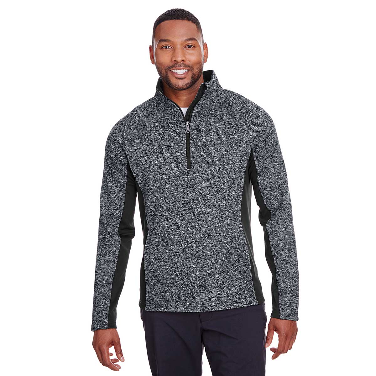 Spyder Men's Black Heather/Black Constant Half-Zip Sweater - The Ultimate Outdoor & Office Essential