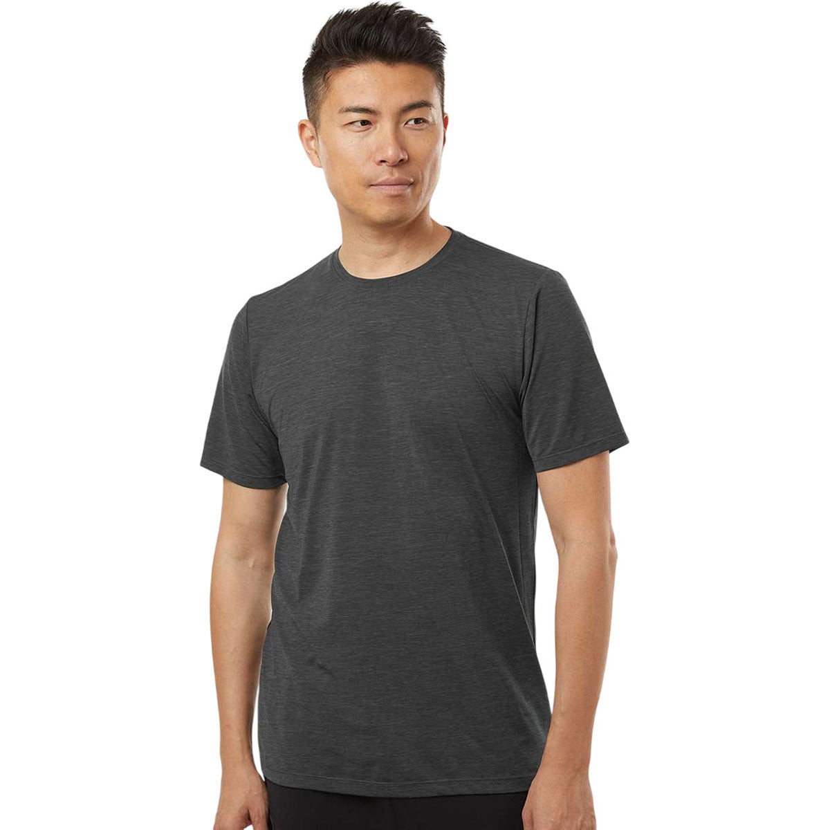 ANETIK Men's Charcoal Heathered Low Pro Tech T-Shirt - Ideal for Active Men