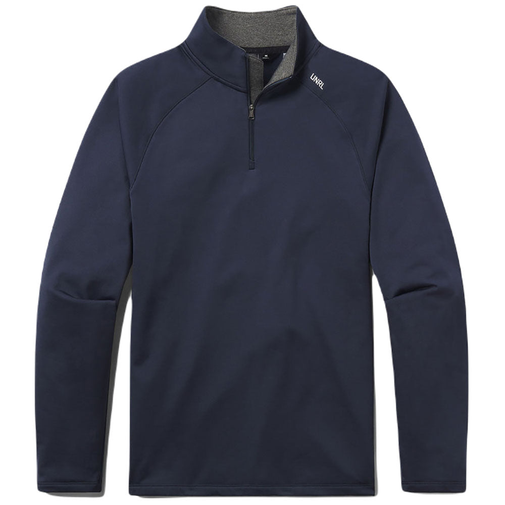 UNRL Men's Navy Interlock Quarter Zip - Custom Logo Upgrade