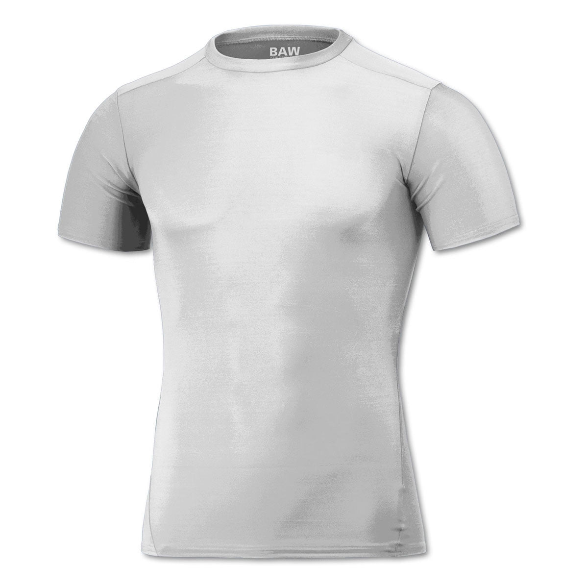 BAW Men's White Compression Cool Tek Workout Shirt