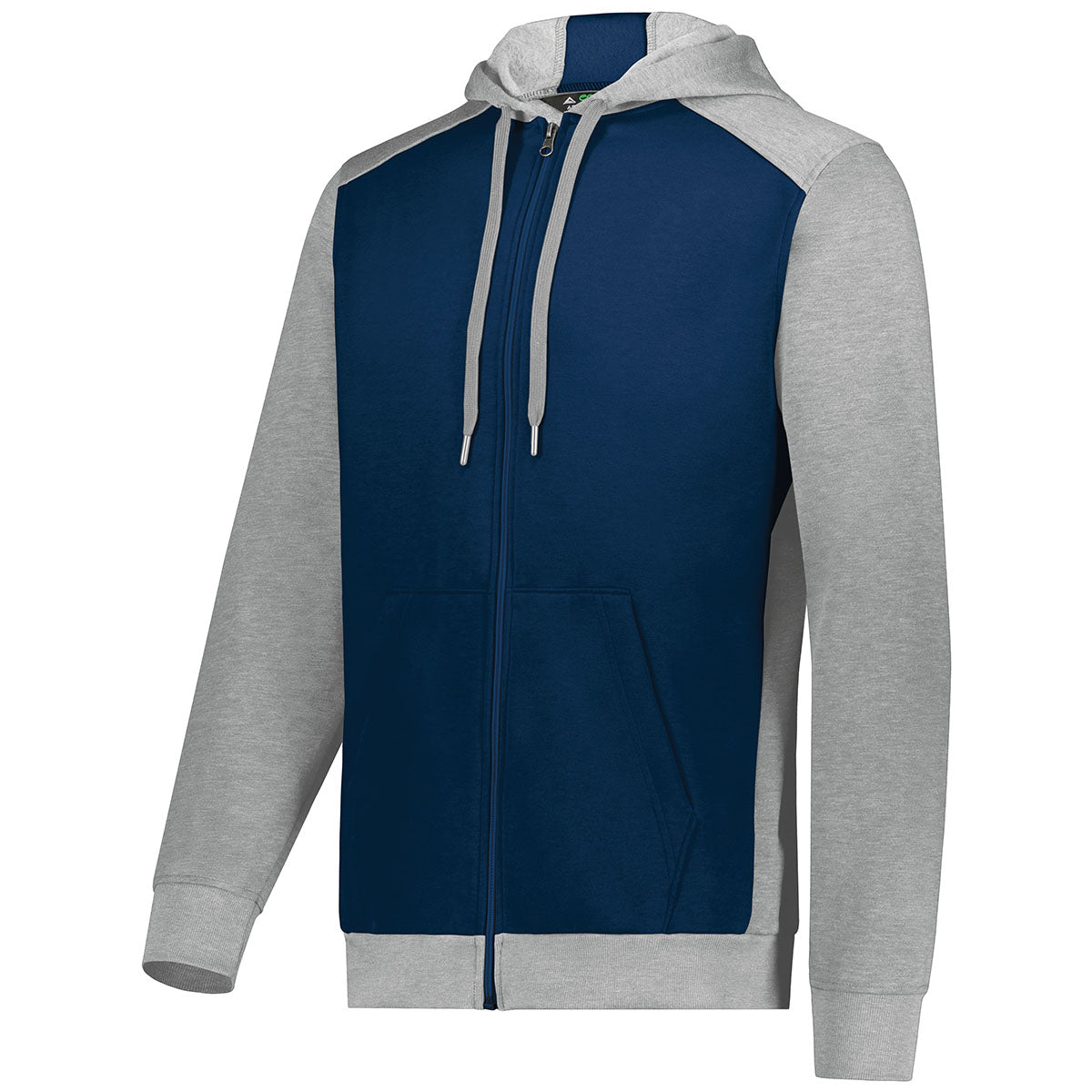 Augusta Sportswear Men's Navy/Grey Heather Three - Season Fleece Full Zip Hoodie: Your All - Season Essential