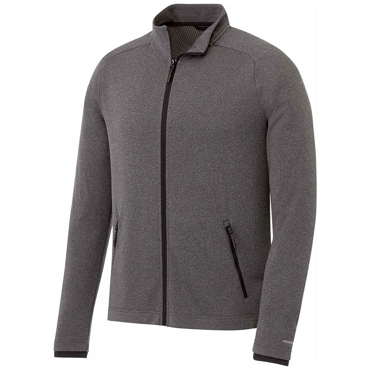 Elevate Men's Asgard Eco Knit Full Zip Jacket: Dark Charcoal Style Upgrade