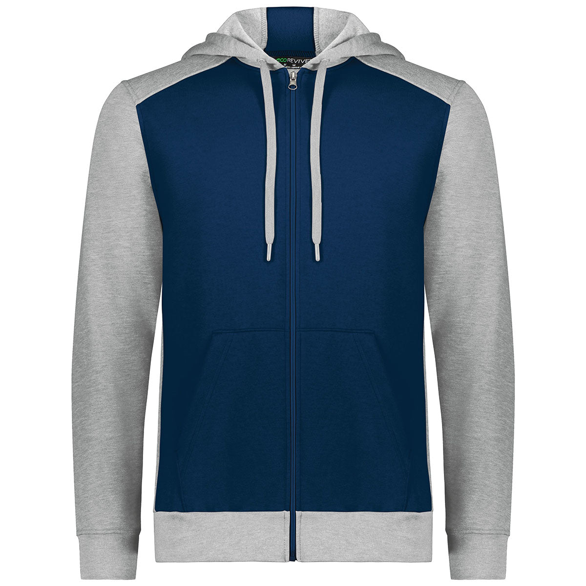 Augusta Sportswear Men's Navy/Grey Heather Three - Season Fleece Full Zip Hoodie: Your All - Season Essential