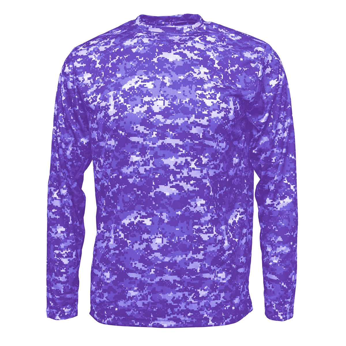 BAW Men's Stunning Purple Xtreme Tek Digital Camo Long Sleeve Shirt