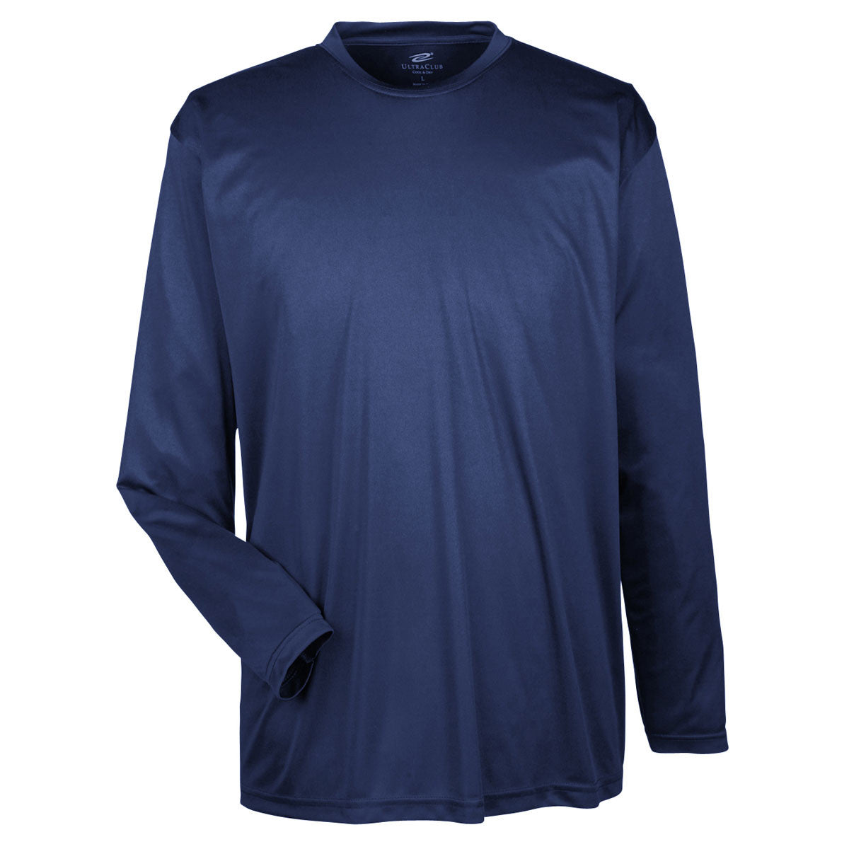 UltraClub Men's Navy Cool & Dry Performance Long-Sleeve Interlock T-Shirt: The Ultimate Sport Essential