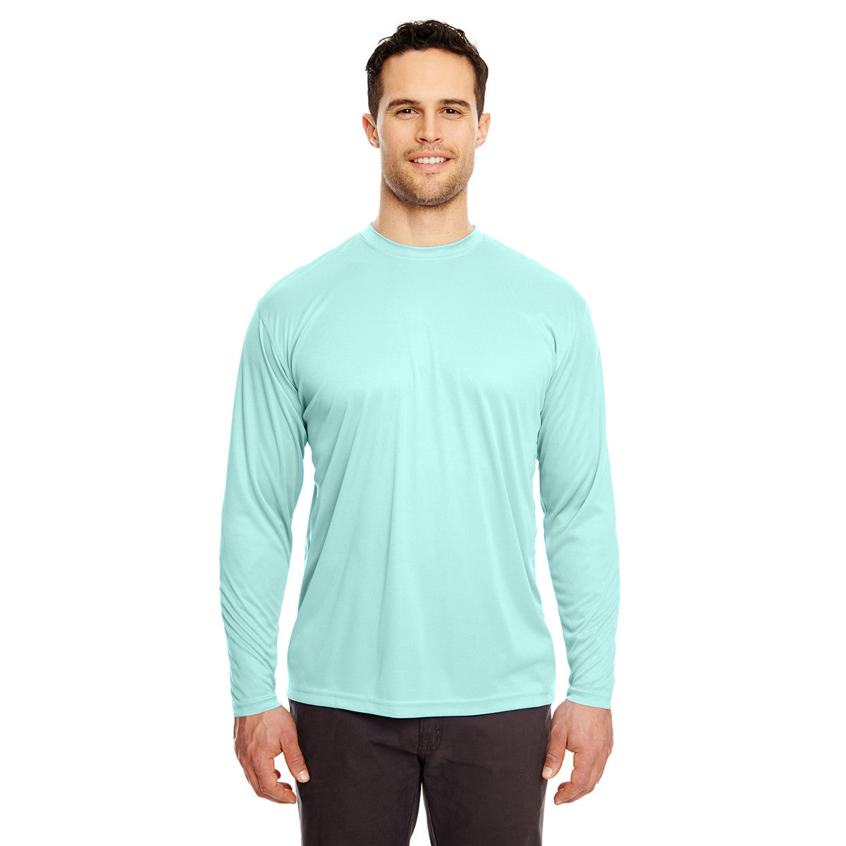 UltraClub Men's Sea Frost Cool & Dry Performance Long-Sleeve T-Shirt: A Must-Have for Active Men!