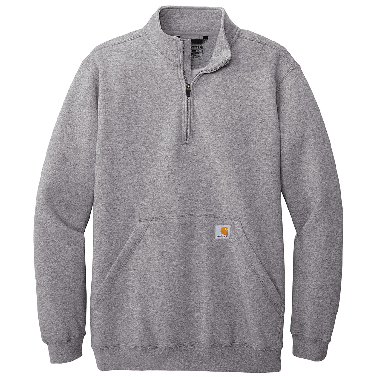 Carhartt Men's Stylish Heather Grey Midweight 1/4-Zip Mock Neck Sweatshirt - A Must-Have!