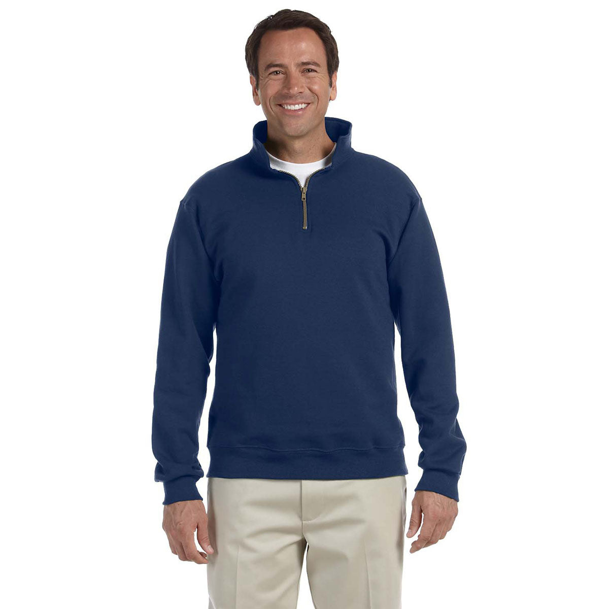 Jerzees Men's Navy 9.5 Oz. Super Sweats Nublend Fleece Quarter-Zip Pullover - Ideal Corporate Gift